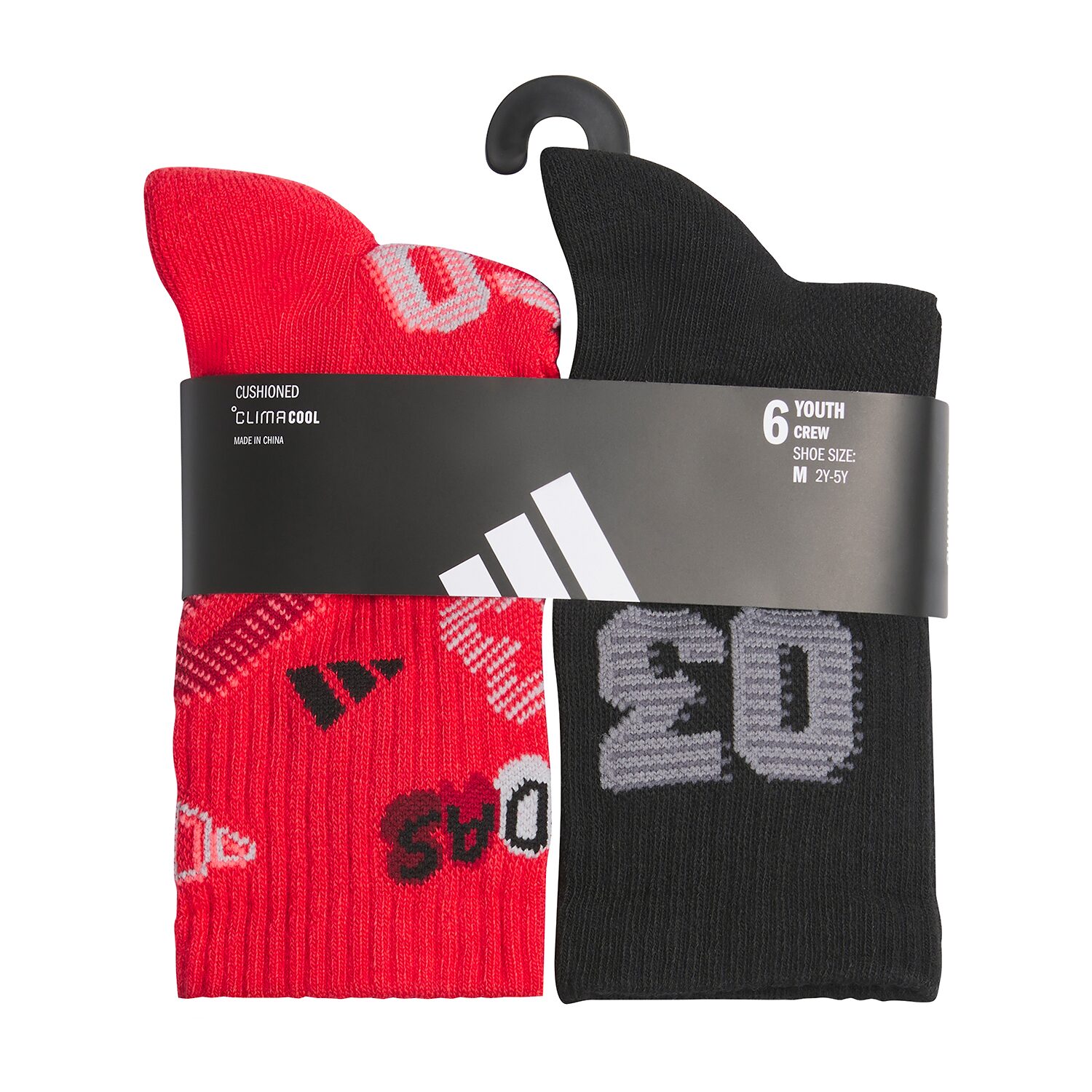 adidas Cushioned Boys 6 Pair Crew Socks