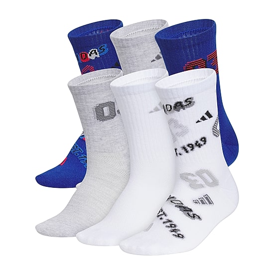 adidas Cushioned Boys 6 Pair Crew Socks