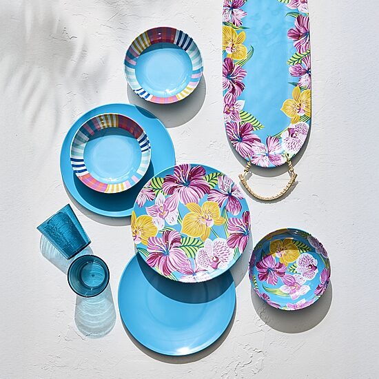 Outdoor Oasis Orchid Print 4-pc. Melamine Pasta Bowl