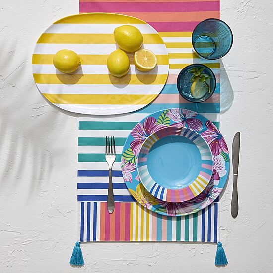 Outdoor Oasis Stripe Print 4-pc. Melamine Pasta Bowl
