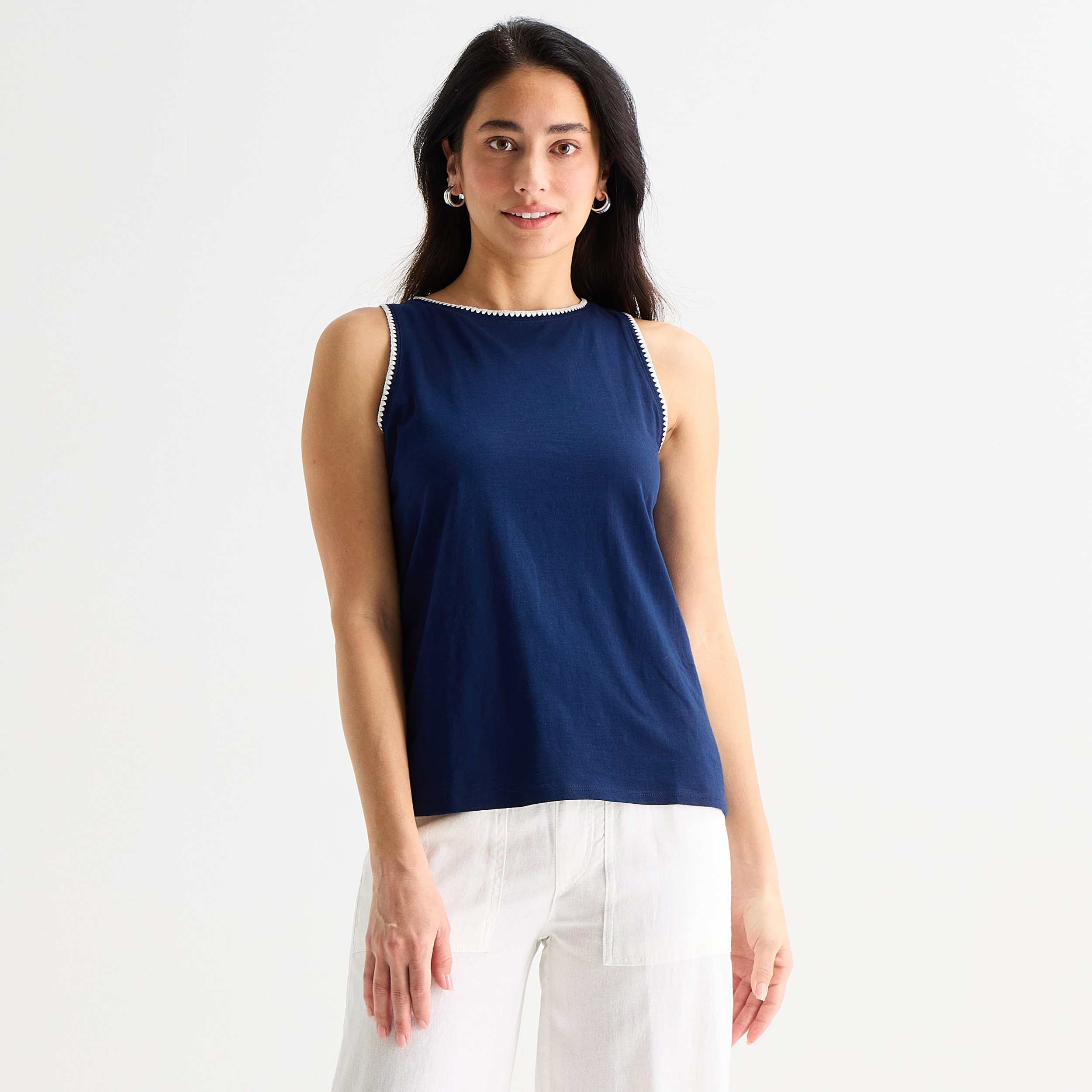 St. John's Bay Womens Tall Crew Neck Sleeveless Tank Top