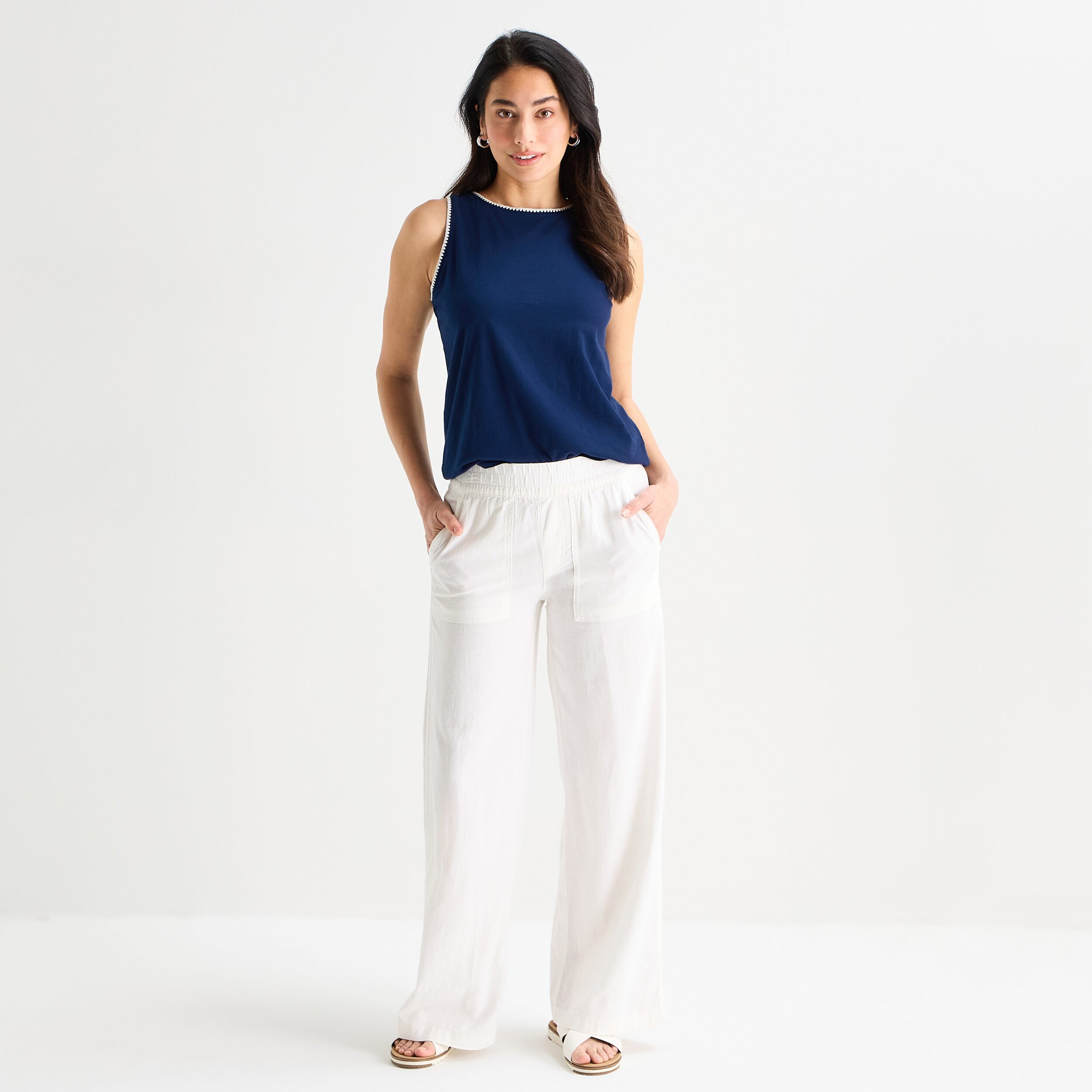 St. John's Bay Womens Tall Crew Neck Sleeveless Tank Top