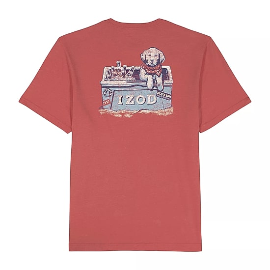 IZOD Saltwater Soft Wash Mens Crew Neck Short Sleeve Classic Fit Graphic T-Shirt