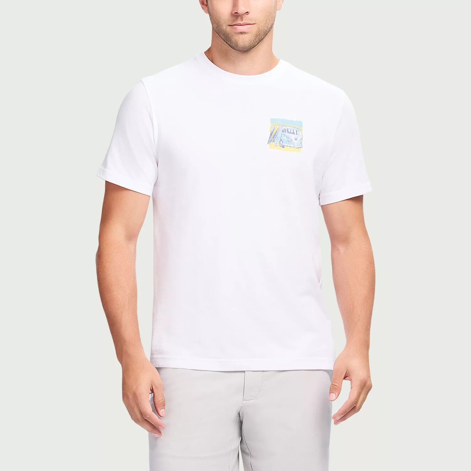 IZOD Saltwater Soft Wash Mens Crew Neck Short Sleeve Classic Fit Graphic T-Shirt