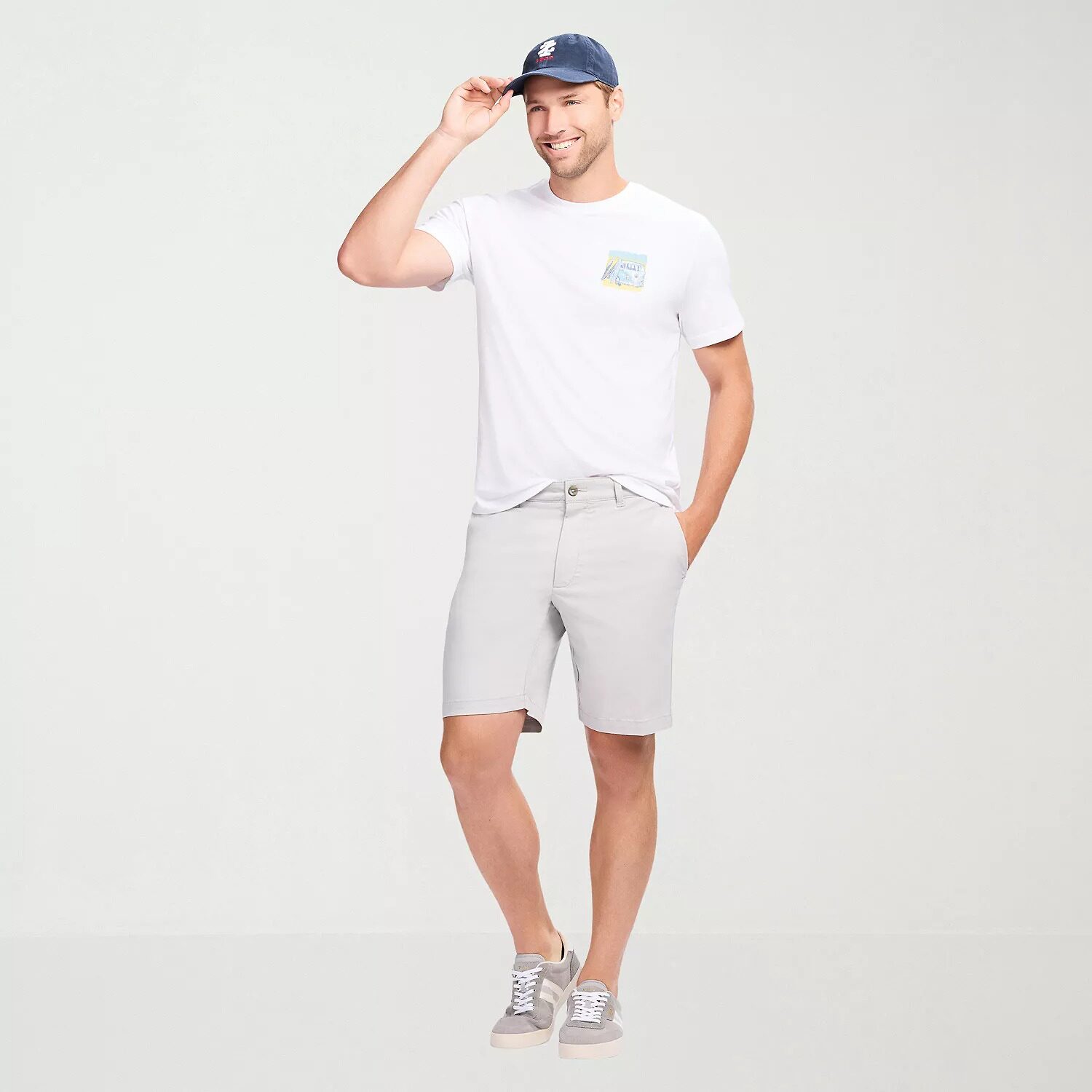 IZOD Saltwater Soft Wash Mens Crew Neck Short Sleeve Classic Fit Graphic T-Shirt