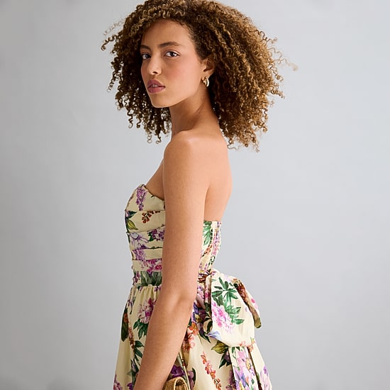 belle vie Womens Straight Neck Sleeveless Floral Fit + Flare Dress