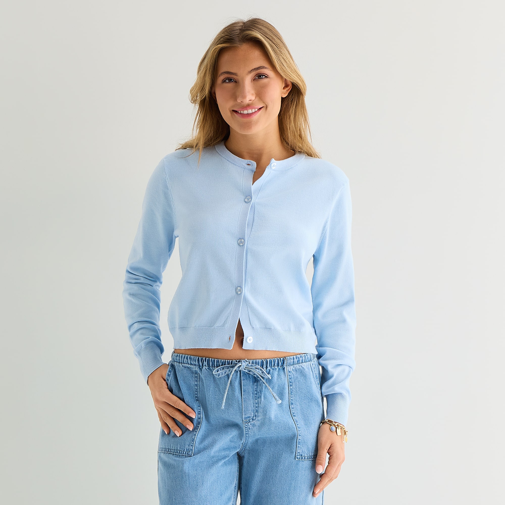 Forever 21 Womens Long Sleeve Button Juniors Cardigan