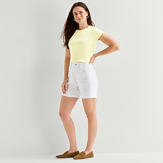 Liz Claiborne Womens Crew Neck Short Sleeve T-Shirt