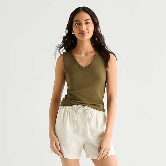 a.n.a Womens V Neck Sleeveless Tank Top
