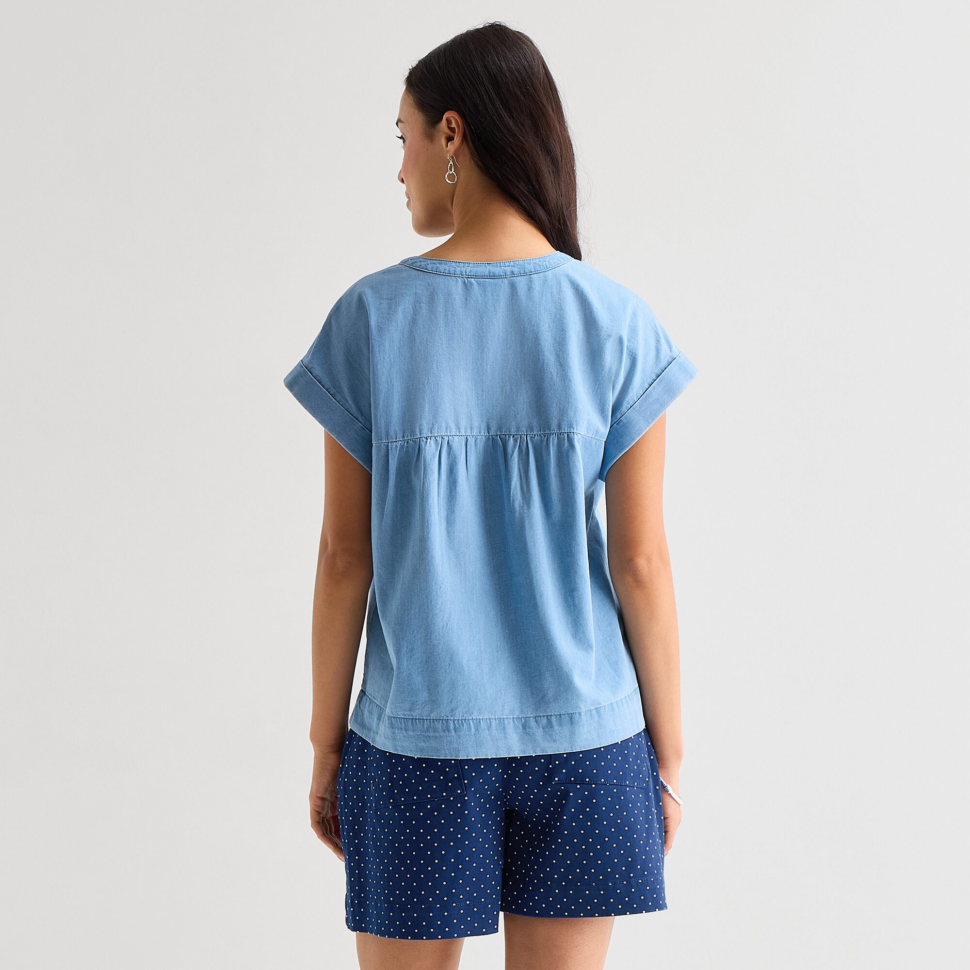 St. John's Bay Womens Round Neck Short Sleeve Blouse