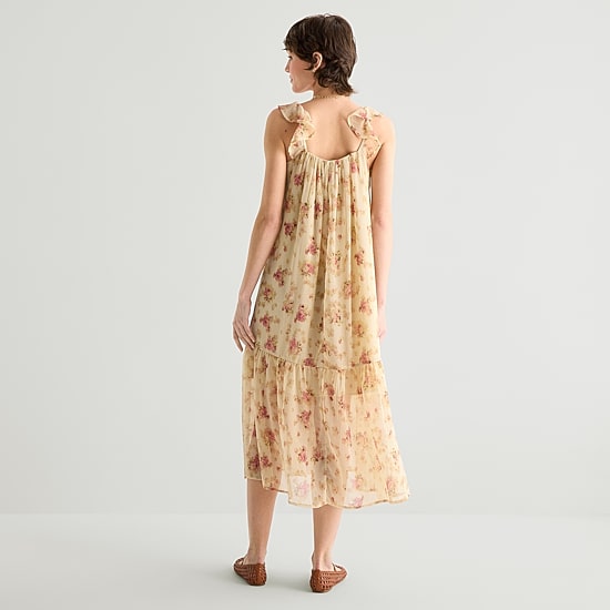 A.N.A Womens Midi Square Neck Sleeveless Sundress