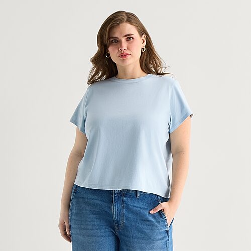 a.n.a Womens Plus Crew Neck Short Sleeve T-Shirt, 3x, Blue