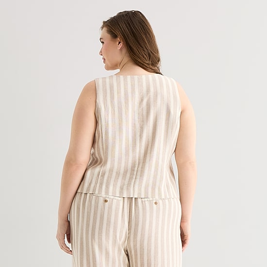 a.n.a Womens Plus Square Neck Sleeveless Vest
