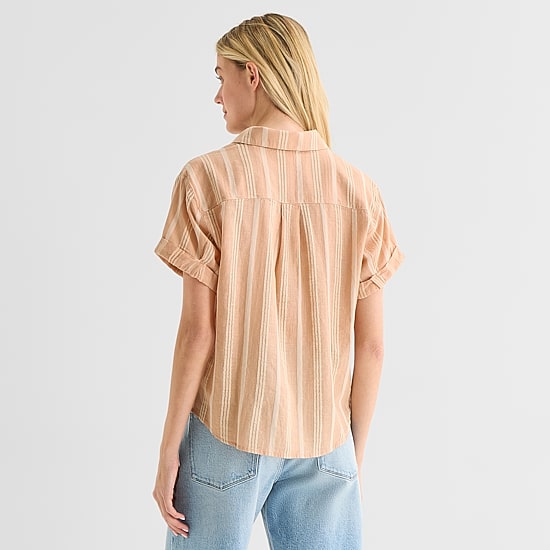 a.n.a Womens Tall Short Sleeve Blouse