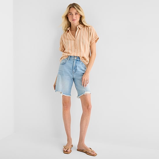 a.n.a Womens Tall Short Sleeve Blouse