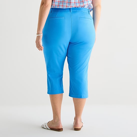 St. John's Bay Womens Plus Secretly Slender Skinny Mid Rise Capri Pant