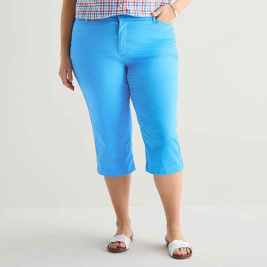 St. John's Bay Womens Plus Secretly Slender Skinny Mid Rise Capri Pant