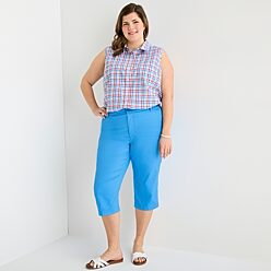 plus size short dress pants Alfred Dunner Women's Plus Size Classic Allure Pants, Black, 18W Short