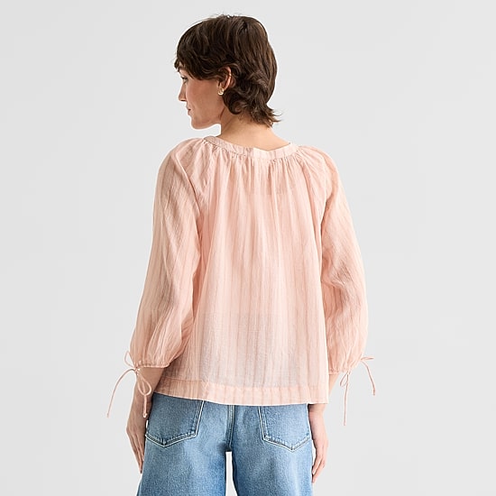 a.n.a Womens Boat Neck 3/4 Sleeve Blouse