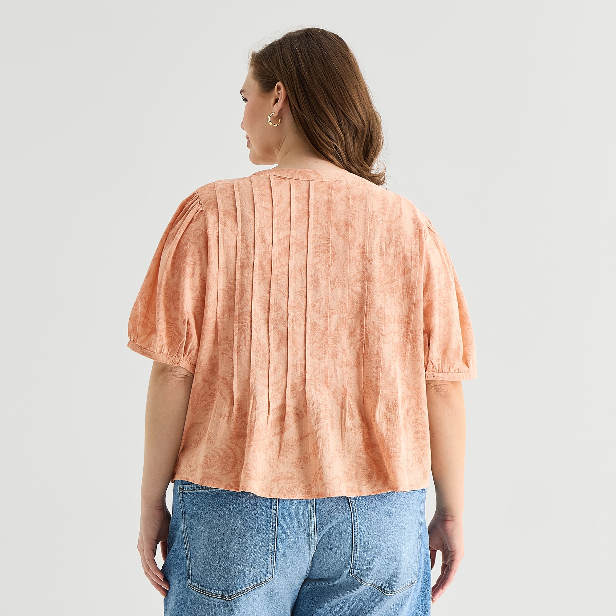 a.n.a Womens Plus Split Tie Neck Short Sleeve Blouse