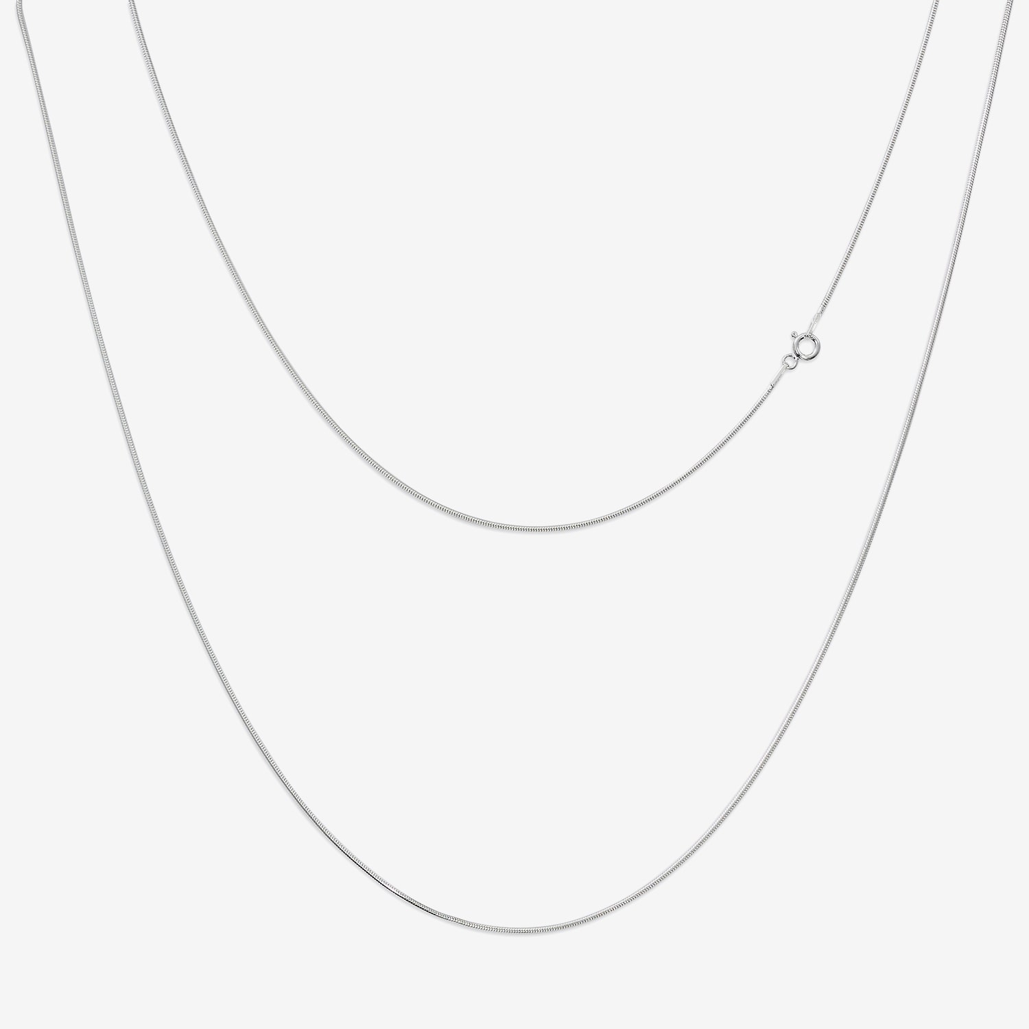 Silver Reflections Pure Over Brass 18-24" Snake Chain Necklace