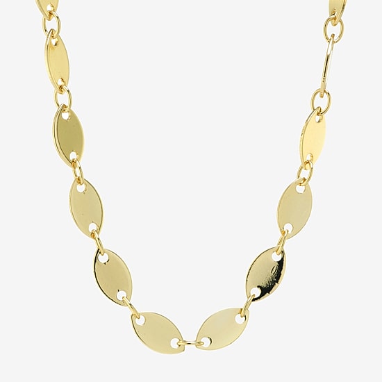 Silver Reflections 24K Gold Over Brass 16 Inch Link Chain Necklace