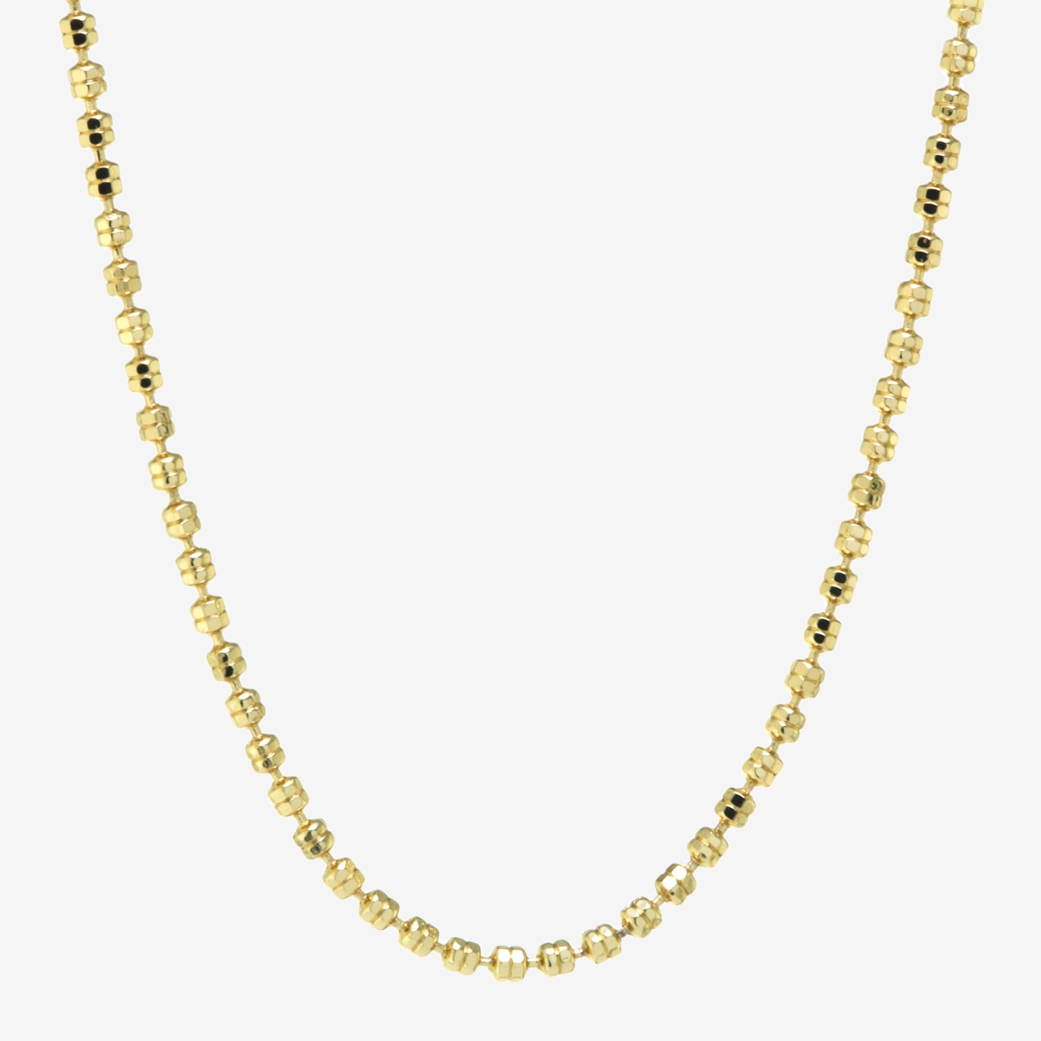 Silver Reflections 24K Gold Over Brass 18 Inch Bead Chain Necklace