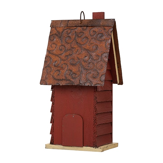 Glitzhome 12in Distressed Wood Bird House
