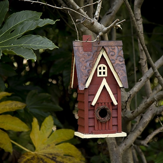 Glitzhome 12in Distressed Wood Bird House