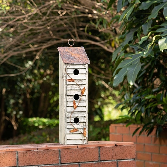 Glitzhome 18in Distressed Solid Wood Bird House