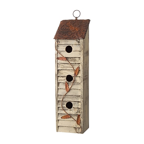Glitzhome 18in Distressed Solid Wood Bird House