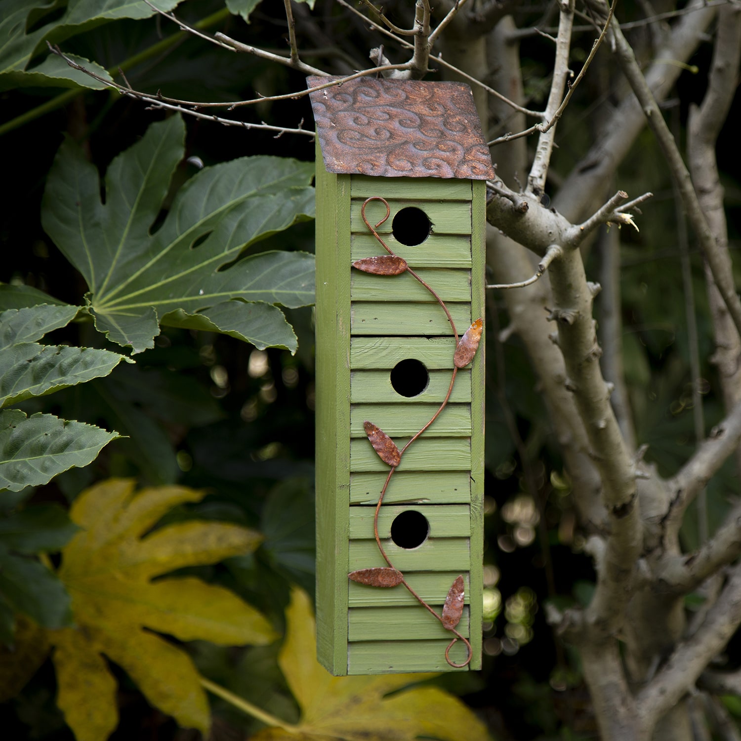 Glitzhome 18in Distressed Solid Wood Bird House