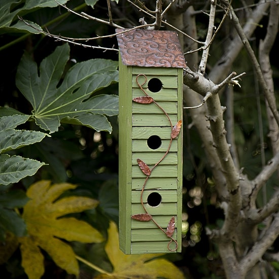 Glitzhome 18in Distressed Solid Wood Bird House