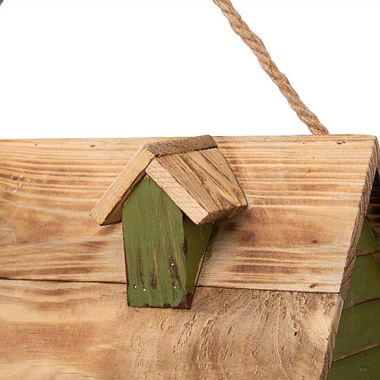 Glitzhome 14.25in Distressed Solid Wood Bird House