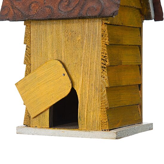 Glitzhome 12in Distressed Solid Wood Bird House