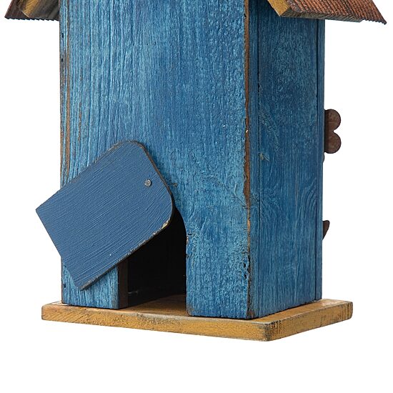 Glitzhome 10.25in Distressed Solid Wood Bird House