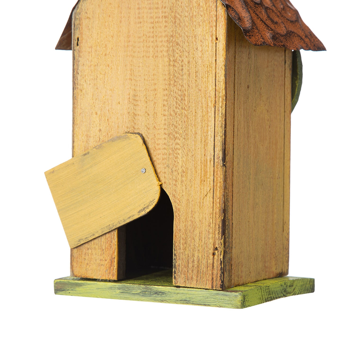 Glitzhome 9.75in Distressed Solid Wood Bird House