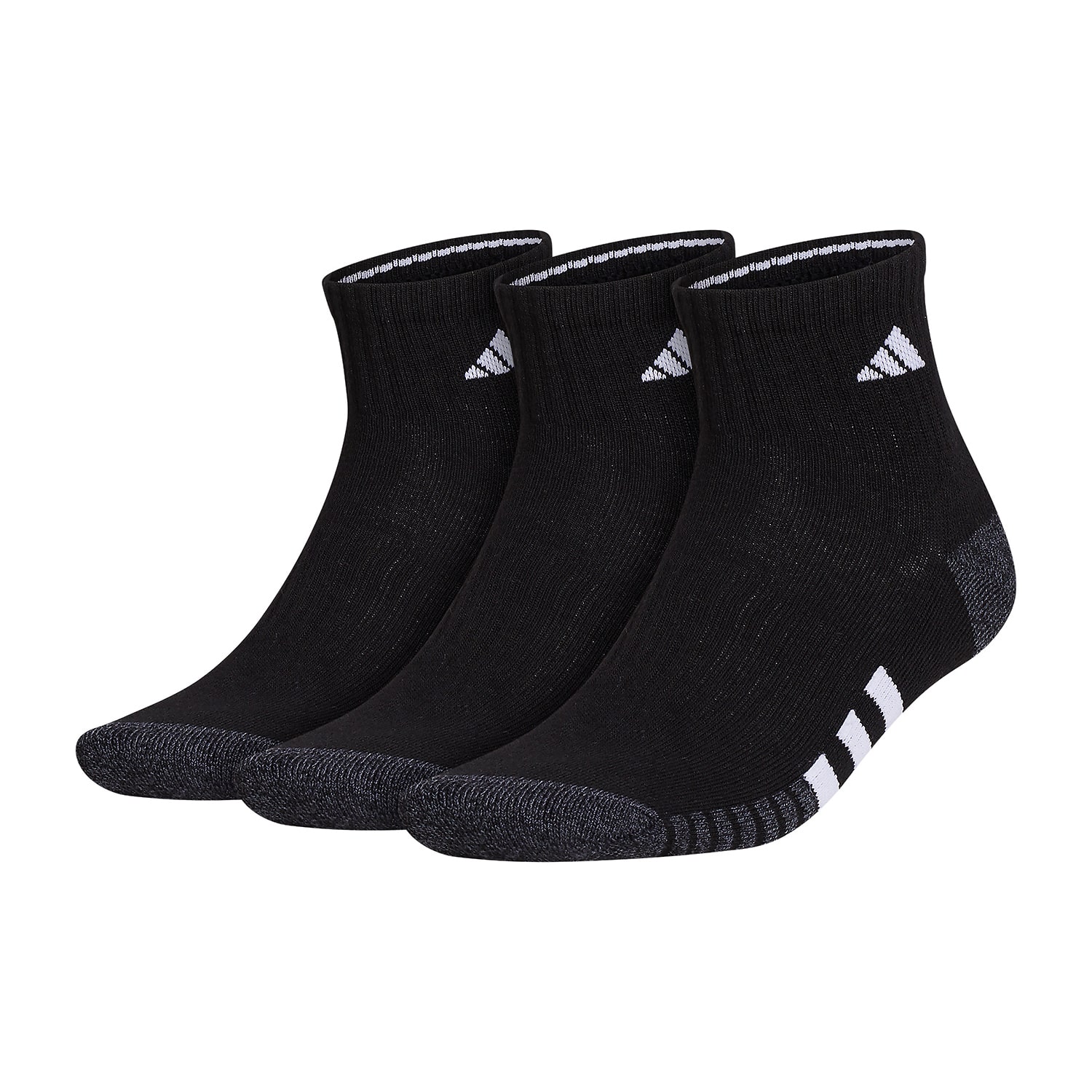 adidas Cushioned Mens 3 Pair Quarter Ankle Socks