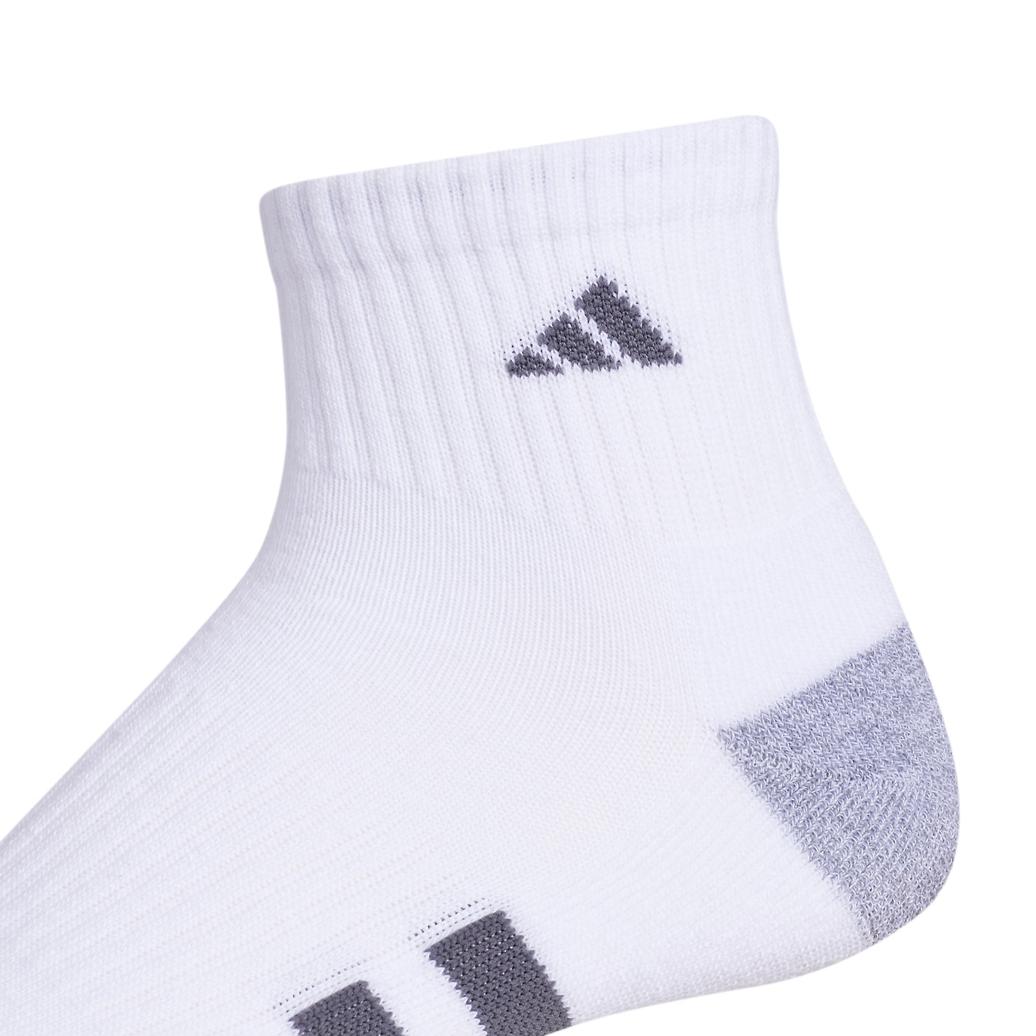 adidas Cushioned Mens 3 Pair Big and Tall Quarter Ankle Socks