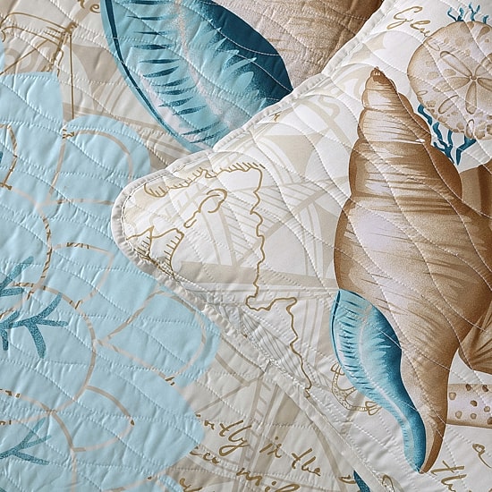 Caribbean Joe Coastal Print 3-pc. Quilt Set