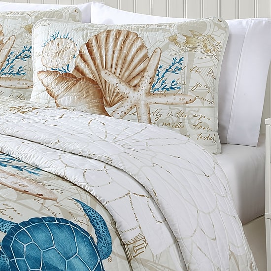 Caribbean Joe Coastal Print 3-pc. Quilt Set