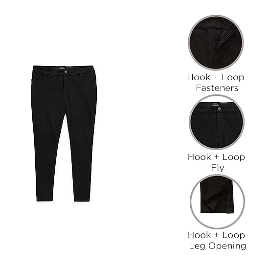 St. John's Bay Womens Mid Rise Adaptive Easy-on + Easy-off Straight Leg Jean
