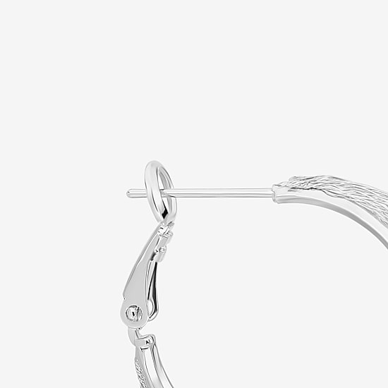 Sparkle Allure Womens Crystal 31.4mm Hoop Earrings