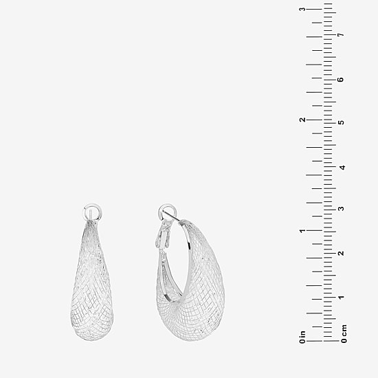 Sparkle Allure Womens Crystal 31.4mm Hoop Earrings