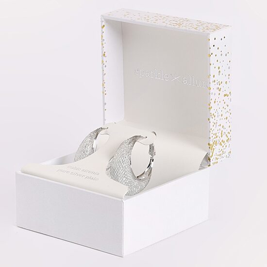 Sparkle Allure Womens Crystal 31.4mm Hoop Earrings