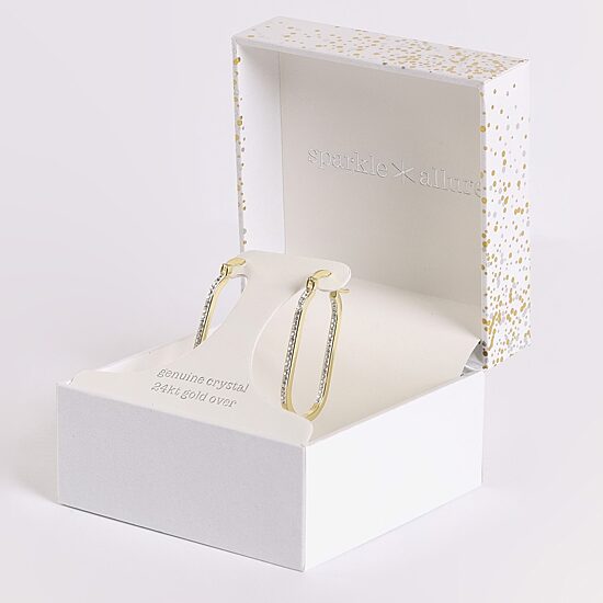 Sparkle Allure Womens Cubic Zirconia 14K Gold Over Brass 37.1mm Hoop Earrings