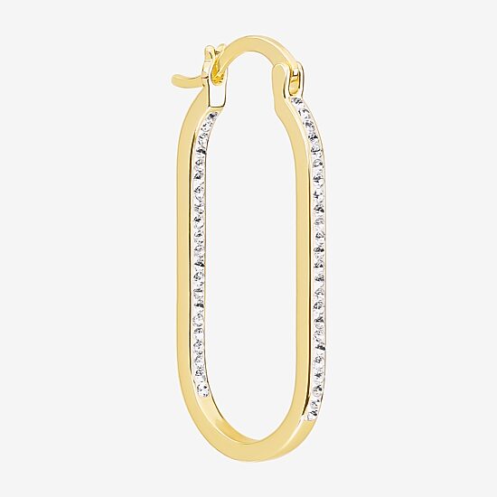 Sparkle Allure Womens Cubic Zirconia 14K Gold Over Brass 37.1mm Hoop Earrings