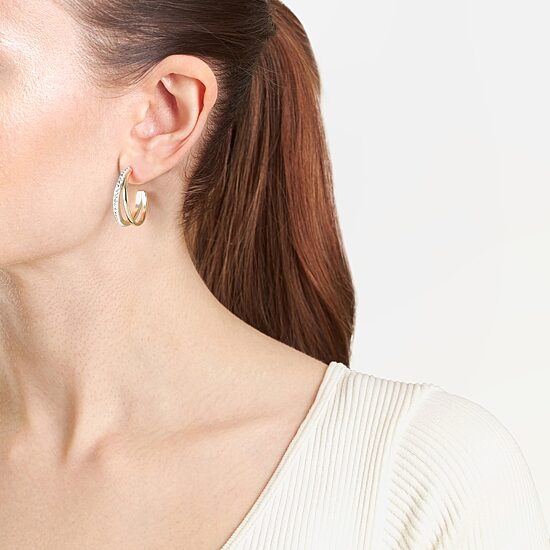 Sparkle Allure Womens Cubic Zirconia 14K Gold Over Brass 25.1mm Hoop Earrings
