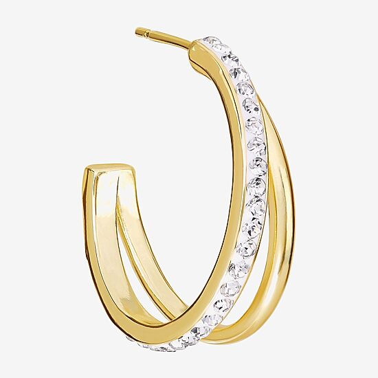 Sparkle Allure Womens Cubic Zirconia 14K Gold Over Brass 25.1mm Hoop Earrings