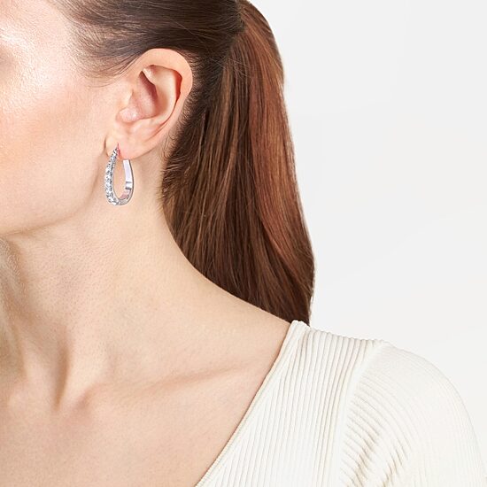 Sparkle Allure Womens Cubic Zirconia 27.4mm Hoop Earrings